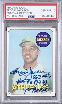 1969 Topps #60 Reggie Jackson Signed and Inscribed Rookie Card – PSA/DNA GEM MT 10 Signature!